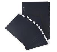 SUPERFINDINGS Lot de 24 intercalaires A5 en plastique durable avec 12 onglets A5 - 6 trous pour agenda, carnet de notes, journal, 21,1 x 15,7 cm - Noir