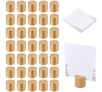 SUPERFINDINGS Lot de 40 porte-marque-places en bois et marque-places blancs rustiques pour numéro de table, étiquettes alimentaires, nom, photo, pour mariage, fête d'anniversaire, étiquette