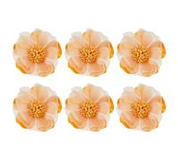 SUPERFINDINGS Lot de 6 broches en acier léger en forme de fleur en tissu satiné pour femmes et filles - Accessoires de décoration de fête de mariage, 95~100x29mm, Tissu, Pas de gemme
