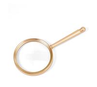 SUPERFINDINGS Loupe Portative 10X Dorée avec Manche en Aluminium Lentille Incassable de 85mm Loupe de Lecture Décorative pour L'Inspection de la Lecture pour Les Personnes Âgées