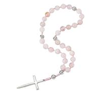 SUPERFINDINGS Perles De Prière En Onyx NaturelRosaire Chrétien | 8mm perles rondes,pendentif croix en alliage,noir,taille 22.5cm,portable dans la poche,design anglican