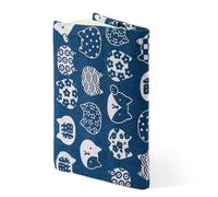 SUPERFINDINGS Protège Livres A5 en Coton et Lin Motif Chat Porte Bonheur Lavable en Tissu Doux pour Livres de Poche pour Livres à Couverture Rigide