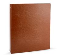 SUPERFINDINGS Relieur 3 Anneaux En Cuir PU A4 Vintage Marron Format Lettre Rigide Avec Anneaux Ronds Organisateur De Bureau Affaires Portfolio Organisateur Vintage En Cuir PU Fournitures