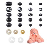 SUPERFINDINGS Total de 180 PCS Yeux et Nez de Sécurité pour Amigurumi avec Rondelles en Plastique Yeux en Crochet Rembourrés Conception de Tige de Sécurité Yeux d'animaux Rembourrés