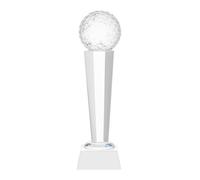 SUPERFINDINGS Trophée de Golf en Verre de Cristal 6.8x23cm Trophées de Boule de Cristal de Quartz Synthétique Ornements de Récompenses avec Étui de Présentation pour Tournoi de Golf pour Adultes