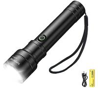 Superfire C20 Hand-Torch LED Super Bright 1100 Lumens Family Torch Rechargeable IP46 Lampe de Poche imperméable avec Batterie Rechargeable de 4000 mAh, 6 Modes (Color : Zoomable)