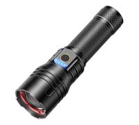 SuperFire Lampe torche LED rechargeable 1000 lumens, 5 modes, y compris stroboscope SOS, fonction zoom et portée de 1000 mètres pour les activités nocturnes et de plein air (B)