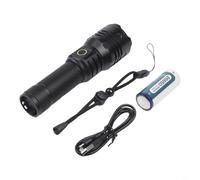 Superfire Lampe torche rechargeable 1000 lumens avec zoom réglable et cinq modes dont SOS pour la marche nocturne, le camping et l'utilisation (B)