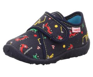 SUPERFIT Pantoufle 'SPOTTY' bleu foncé / jaune / vert clair / rouge, Taille 19
