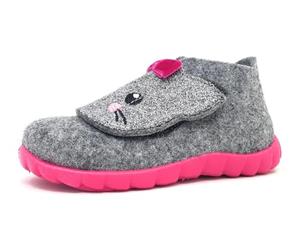 Superfit Pantoufles hautes pour filles Happy, Gris clair 2500, 20 EU