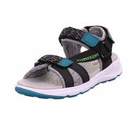 Superfit Sandales Criss Cross pour garçon, Noir/vert 0000, 27 EU