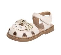 Superfit Sandales pour fille - Sandales d'été fermées - Semelles antidérapantes - Chaussures de plage - Confortables - Légères - Pour fille - Enfilage facile - Chaussures pour tout-petits, beige, 25