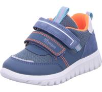 Superfit Sport 7 Mini 0062038070 garçons, baskets, bleu/orange, mélange de matériaux - Chaussures de marche pour enfants tailles 18 - 26, bleu, cuir/synthétique/textile 