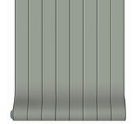 Superfresco Easy Papier peint intissé Rayures imitation tasseau de bois 1005 x 52cm Vert sauge | Revêtement Mural, Tapisserie | Ambiance Facile à poser et à enlever