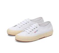 Superga 2750 Cotu Classic Baskets en toile pour homme et femme - Chaussures basses à lacets avec semelle en caoutchouc et semelle intérieure rembourrée, Blanc/blanc cassé, 5 Women/3.5 Men
