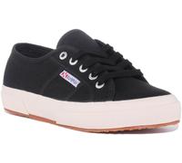 SUPERGA 2750 Cotu Unisexe à Lacets Toile Baskets En Noir Blanc Taille UK 3 - 12