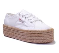 SUPERGA Trainer Toile À Lacets Plateforme Pour Femmes Blanc Taille 7 Uniquement