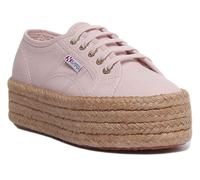 Superga 2790 Cotropew Semelle Plateforme Avec Corde Autour En Rose Taille UK 2-9