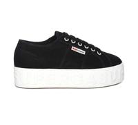 Superga - Baskets surélevées avec lettrage en relief - Femme - Chaussures - Noir - Taille: 40 EU