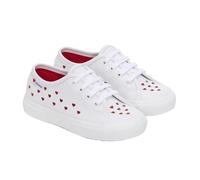 Superga Baskets végétaliennes 3750 Hearts pour enfants/enfants, Blanc/rouge, 31 EU