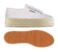 SUPERGA Chaussures 2790-COTROPEW pour Adulte, chaussures modèle plateforme, couleur unie Blanc, Blanc G