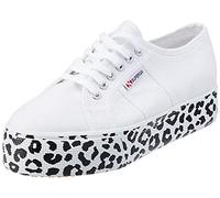 Superga Femme Plate-Forme d'impression 2790 Chaussures à Lacets, Léopard Blanc, 37 EU