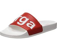 Superga Mixte Adulte 1908-puu Chaussures de Plage & Piscine, Blanc (Blancwhite-Red A06), 42 EU
