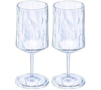 Superglas Club No.4 Lot De 2 Verres À Vin Et À Apéritif Avec Pied En Plastique Transparent Luxueux,Incassables,Réutilisables,Pour Fête,Camping,300 Ml (Bleu Sarcelle)