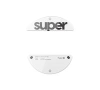 Superglide Patins à souris en verre - Glisse contrôlable constante, bord rond poli, pieds de souris de jeu super équilibrés avec semelle durable pour Pulsar X3 Series (Type-C, blanc)