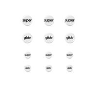 Superglide Patins à souris en verre - Glisse contrôlable constante, bord rond poli, pieds de souris de jeu super équilibrés avec semelle durable pour universel 6 mm + 9 mm, 12 pièces (type C, blanc)