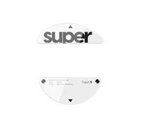 Superglide Patins à souris en verre - Glisse super lisse, bord rond poli, pieds de souris de jeu super rapides avec semelle durable pour Pulsar X3 LHD Series (Type-S, blanc)