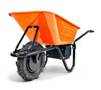 SuperHandy Chariot/Brouette Électrique sans Fil, Alimenté par Batterie 48V 2Ah, Bac en Acier de 75L, Capacité de Charge de 150kg, Chariot de Jardin, Transport de Matériaux et Débris