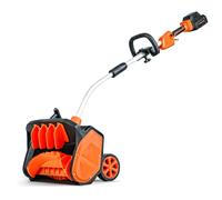SuperHandy Déneigeuse électrique 48V-2Ah, Angle réglable, Largeur 43 cm, Hauteur 14,5 cm, portée 7 m, Lame dentelée, Roues portatives, sécurité, poignée Ergonomique