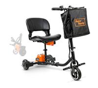 SuperHandy Scooter de mobilité électrique 3 roues, 125 kg | Ultraléger, compact et pliable; 2 batteries lithium-ion amovibles 48 V, grande autonomie et sac de transport inclus