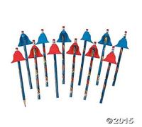 Superhero Pencils With Eraser Capes - 1 Dozen