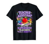 Superhero Sidekick Enseignant Enseignant Assistant Enseignant École T-Shirt