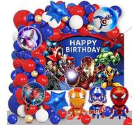 Superhéroes Décoration de Fête, Superhéroes Decoration Anniversaire, Superhéroes Toile de Fond, Superhéroes Ballons Set,Superhéroes Kit Anniversaire, Superhéroes pour Enfant Ballons Anniv Deco