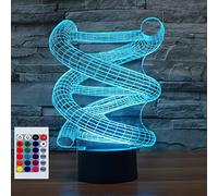SUPERHONGJIHAO Veilleuse LED 3D ADN avec télécommande - 16 couleurs changeantes - Cadeau de Noël ou d'anniversaire pour enfant