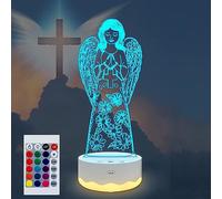 SUPERHONGJIHAO Veilleuse LED 3D ange gardien pour enfants avec télécommande 16 couleurs changeantes cadeau de Noël d'anniversaire pour enfant