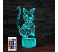 SUPERHONGJIHAO Veilleuse LED 3D écureuil avec télécommande 16 couleurs changeantes - Cadeau de Noël ou d'anniversaire pour enfant