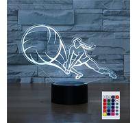 SUPERHONGJIHAO Veilleuse LED 3D pour enfants avec télécommande, 16 couleurs changeantes, cadeau de Noël ou d'anniversaire pour enfant
