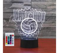 SUPERHONGJIHAO Veilleuse LED 3D volleyball avec télécommande 16 couleurs changeantes Cadeau de Noël ou d'anniversaire pour enfant