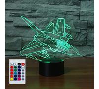 SUPERHONGJIHAO Veilleuse pour enfants - Lampe LED 3D avec télécommande - 16 couleurs changeantes - Cadeau de Noël ou d'anniversaire pour enfant