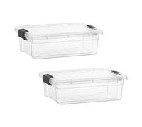 Superio Boîtes de rangement transparentes avec couvercles, bacs en plastique pour organisation, caisses empilables, sans BPA, non toxiques, sans odeur, organiseurs pour la maison, le bureau, l'école