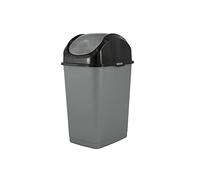 Superio Finition de la mini poubelle fine de 5 litres : gris/noir