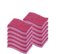 Superio Lot de 12 éponges à récurer en Cellulose Anti-Rayures avec Tampon à récurer, idéales pour Les poêles à Frire, Les casseroles, Les comptoirs, Les éviers, Les récureurs de Cuisine, Rouge/Rose