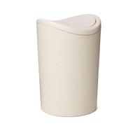 Superio Petite poubelle de salle de bain avec couvercle, mini poubelle moderne blanche avec couvercle pivotant de 6 litres en plastique, convient pour cuisine, salle de bain, chambre à coucher, bureau