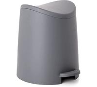Superio Petite Poubelle de Salle de Bain en Plastique avec Couvercle - 3 litres - Gris - Moderne incurvée - avec pédale - Mini Poubelle de Cuisine - Durable et à Fermeture Douce - pour Chambre à