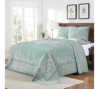 Superior Ada Couvre-lit en Coton Turquoise King Size
