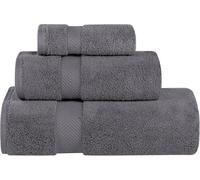Superior Collection - Ensemble de draps de Bain très Douces et absorbantes, Coton, Gris, Lot de 2